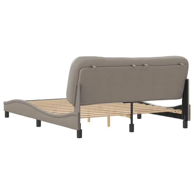 Cadre de lit sans matelas Hvar taupe 160x200 cm tissu