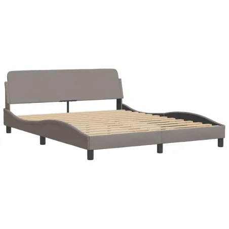 Cadre de lit sans matelas Hvar taupe 160x200 cm tissu