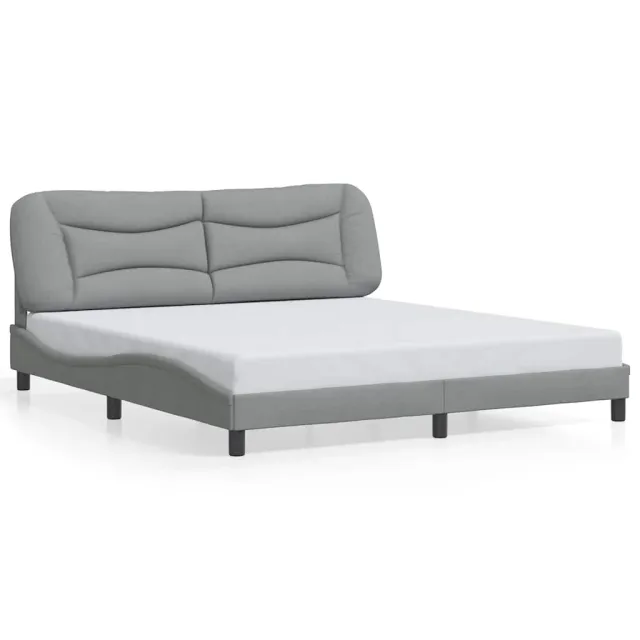 Cadre de lit sans matelas Hvar gris clair 180x200 cm tissu