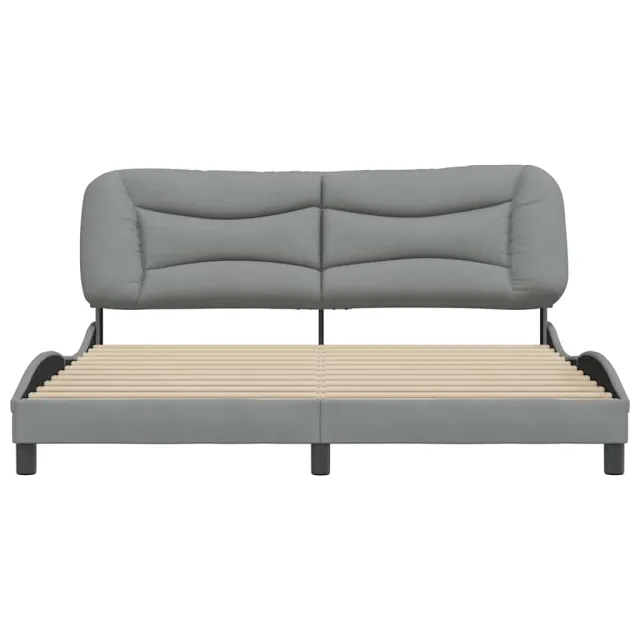 Cadre de lit sans matelas Hvar gris clair 180x200 cm tissu