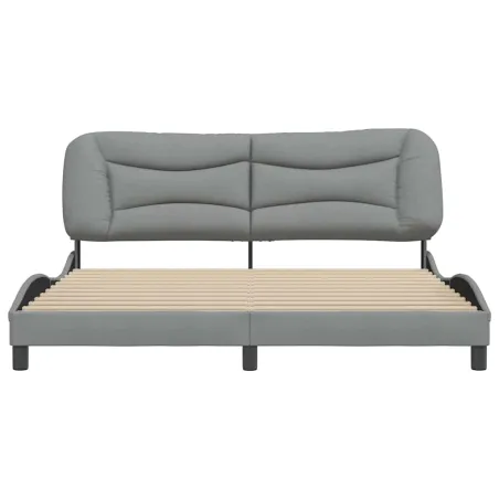 Cadre de lit sans matelas Hvar gris clair 180x200 cm tissu