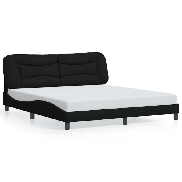 Cadre de lit sans matelas Hvar noir 180x200 cm tissu