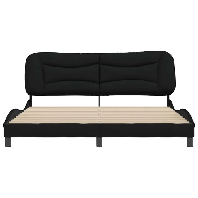 Cadre de lit sans matelas Hvar noir 180x200 cm tissu