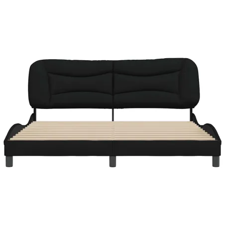Cadre de lit sans matelas Hvar noir 180x200 cm tissu