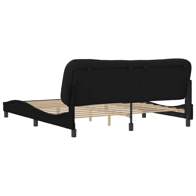 Cadre de lit sans matelas Hvar noir 180x200 cm tissu