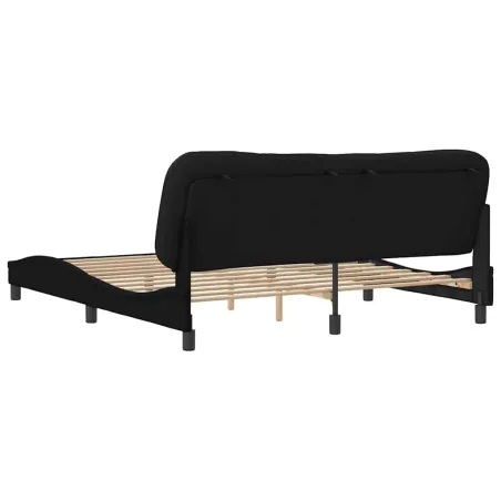 Cadre de lit sans matelas Hvar noir 180x200 cm tissu