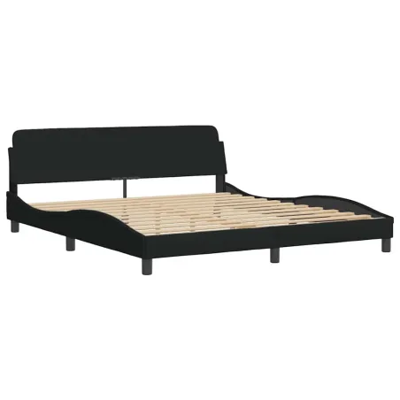 Cadre de lit sans matelas Hvar noir 180x200 cm tissu
