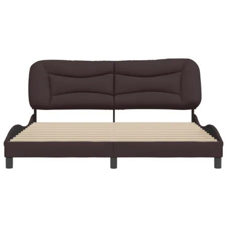 Cadre de lit sans matelas Hvar marron foncé 180x200 cm tissu
