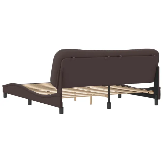 Cadre de lit sans matelas Hvar marron foncé 180x200 cm tissu