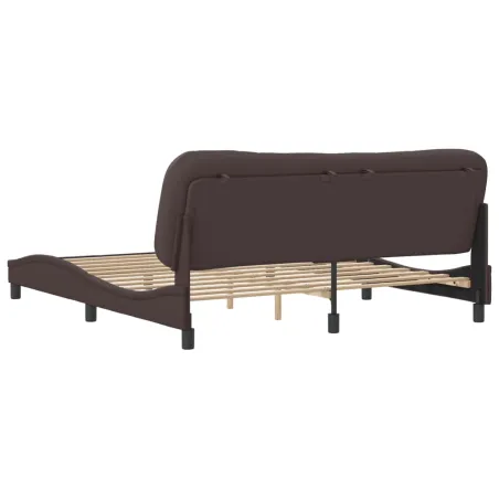 Cadre de lit sans matelas Hvar marron foncé 180x200 cm tissu