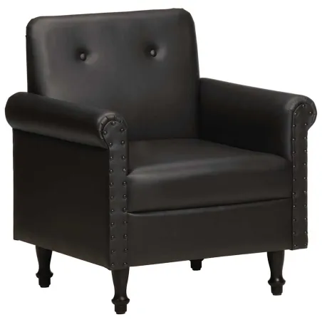 Chaise cabriolet noir cuir véritable