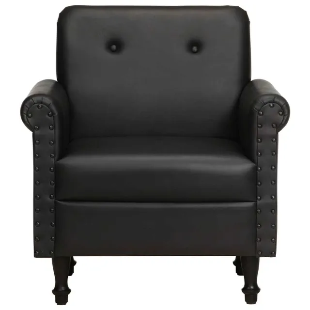 Chaise cabriolet noir cuir véritable
