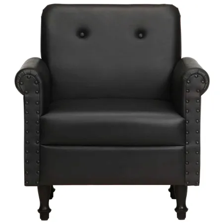 Chaise cabriolet noir cuir véritable