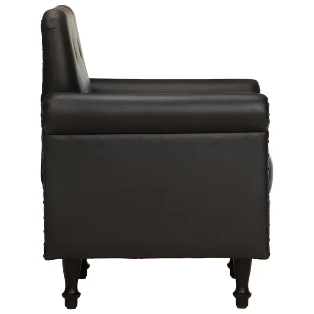 Chaise cabriolet noir cuir véritable