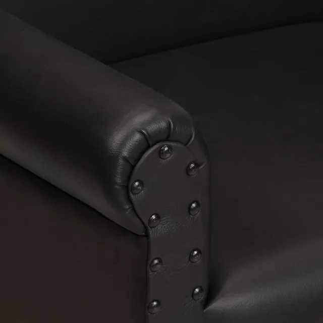 Chaise cabriolet noir cuir véritable