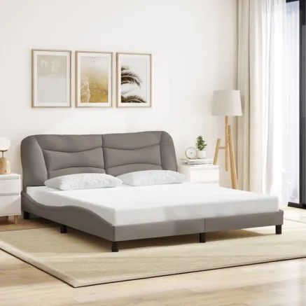 Cadre de lit sans matelas Hvar taupe 180x200 cm tissu