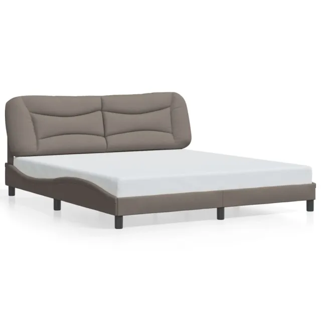 Cadre de lit sans matelas Hvar taupe 180x200 cm tissu