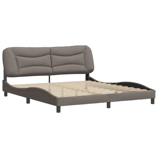 Cadre de lit sans matelas Hvar taupe 180x200 cm tissu