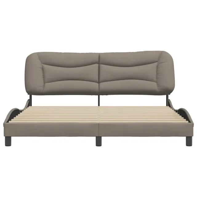 Cadre de lit sans matelas Hvar taupe 180x200 cm tissu