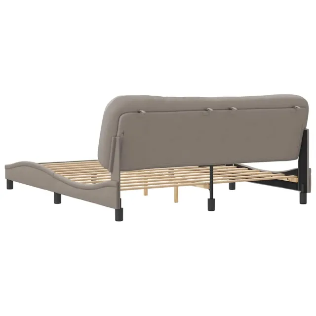 Cadre de lit sans matelas Hvar taupe 180x200 cm tissu
