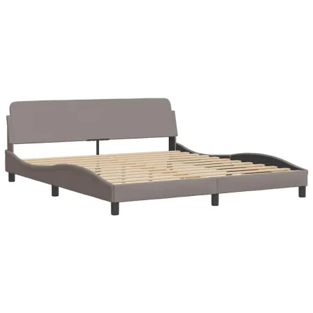 Cadre de lit sans matelas Hvar taupe 180x200 cm tissu