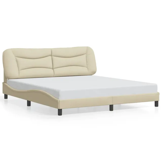 Cadre de lit sans matelas Hvar crème 180x200 cm tissu