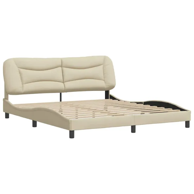 Cadre de lit sans matelas Hvar crème 180x200 cm tissu