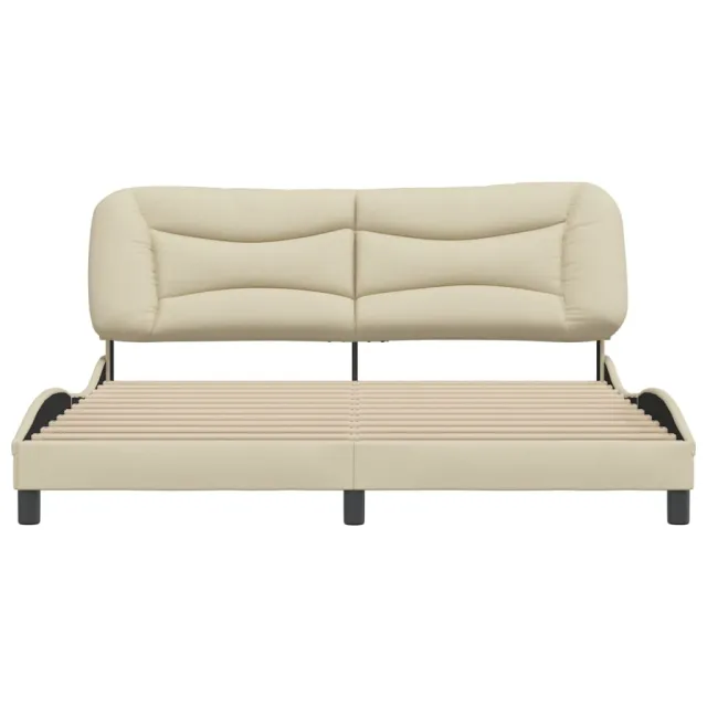 Cadre de lit sans matelas Hvar crème 180x200 cm tissu