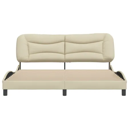 Cadre de lit sans matelas Hvar crème 180x200 cm tissu