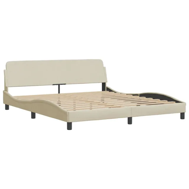 Cadre de lit sans matelas Hvar crème 180x200 cm tissu