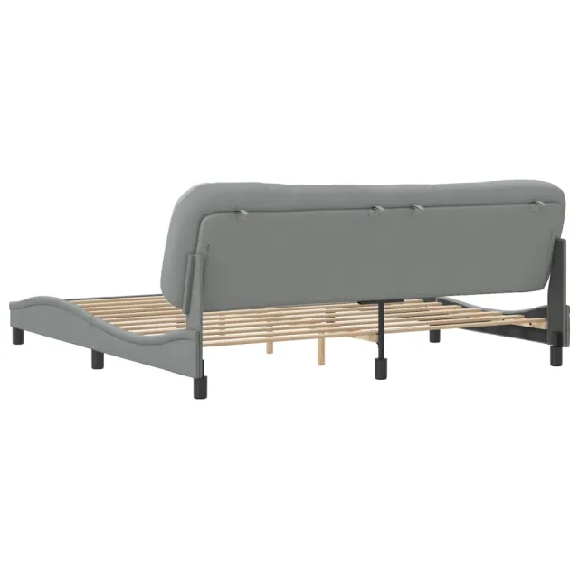 Cadre de lit sans matelas Hvar gris clair 200x200 cm tissu