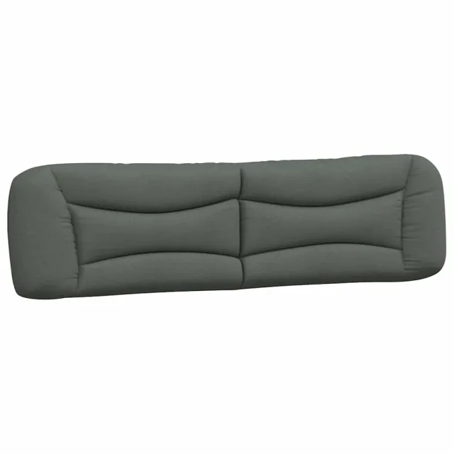 Cadre de lit sans matelas Hvar gris foncé 200x200 cm tissu