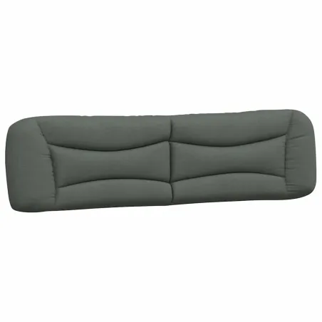 Cadre de lit sans matelas Hvar gris foncé 200x200 cm tissu