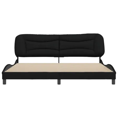 Cadre de lit sans matelas Hvar noir 200x200 cm tissu