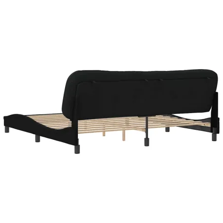 Cadre de lit sans matelas Hvar noir 200x200 cm tissu