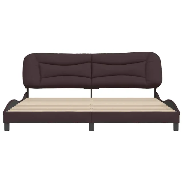 Cadre de lit sans matelas Hvar marron foncé 200x200 cm tissu