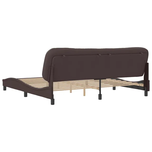 Cadre de lit sans matelas Hvar marron foncé 200x200 cm tissu