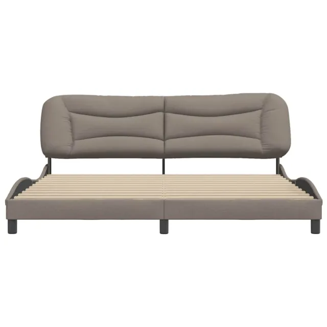 Cadre de lit sans matelas Hvar taupe 200x200 cm tissu