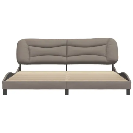 Cadre de lit sans matelas Hvar taupe 200x200 cm tissu
