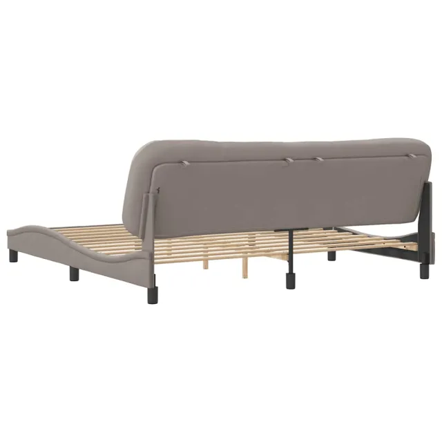 Cadre de lit sans matelas Hvar taupe 200x200 cm tissu
