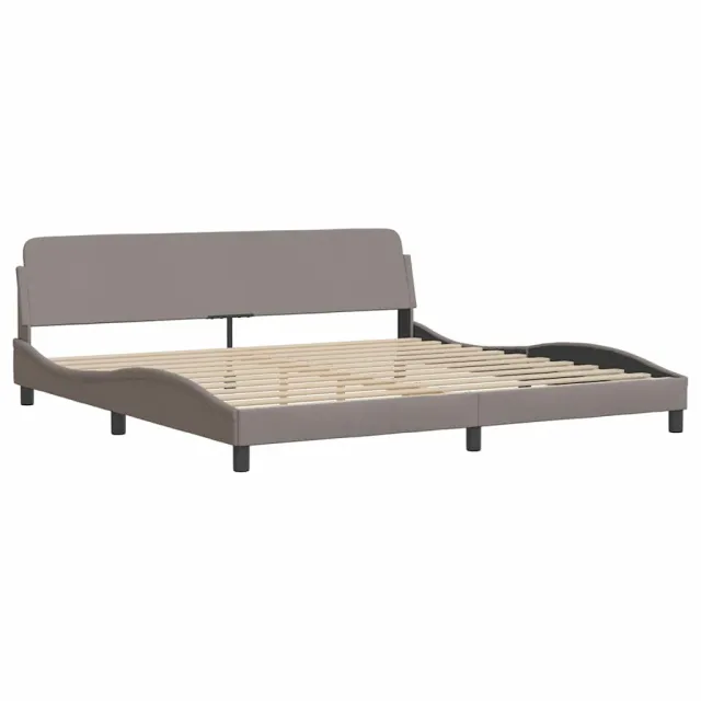 Cadre de lit sans matelas Hvar taupe 200x200 cm tissu