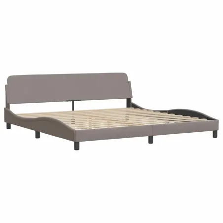 Cadre de lit sans matelas Hvar taupe 200x200 cm tissu