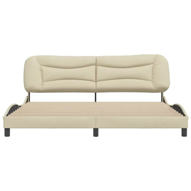 Cadre de lit sans matelas Hvar crème 200x200 cm tissu