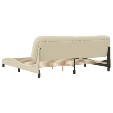 Cadre de lit sans matelas Hvar crème 200x200 cm tissu
