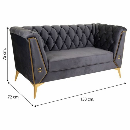 Sofa Alexandra House Living Grijs 72 x 75 x 153 cm 2
