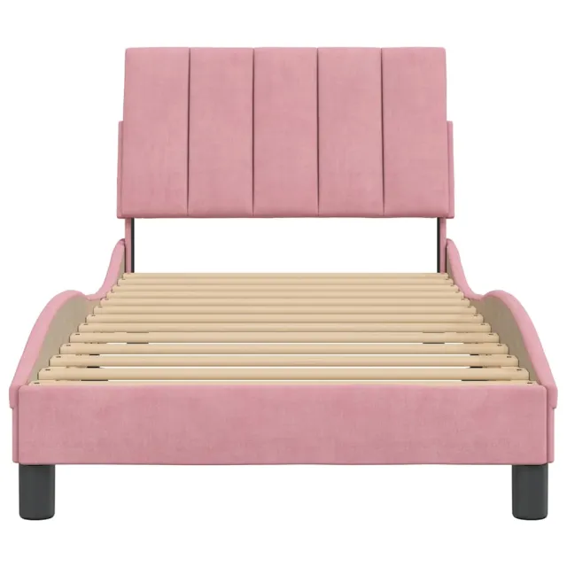 Cadre de lit sans matelas Hanko rose 80x200 cm velours