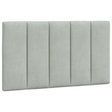 Cadre de lit sans matelas Hanko gris clair 90x190 cm velours
