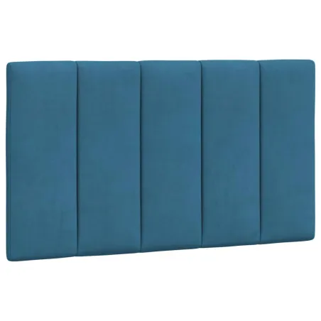 Cadre de lit sans matelas Hanko bleu 90x190 cm velours