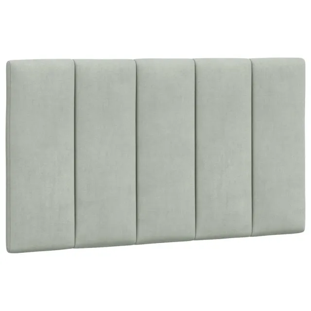Cadre de lit sans matelas Hanko gris clair 90x200 cm velours