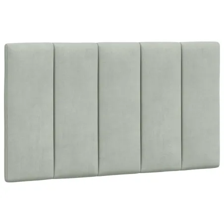 Cadre de lit sans matelas Hanko gris clair 90x200 cm velours